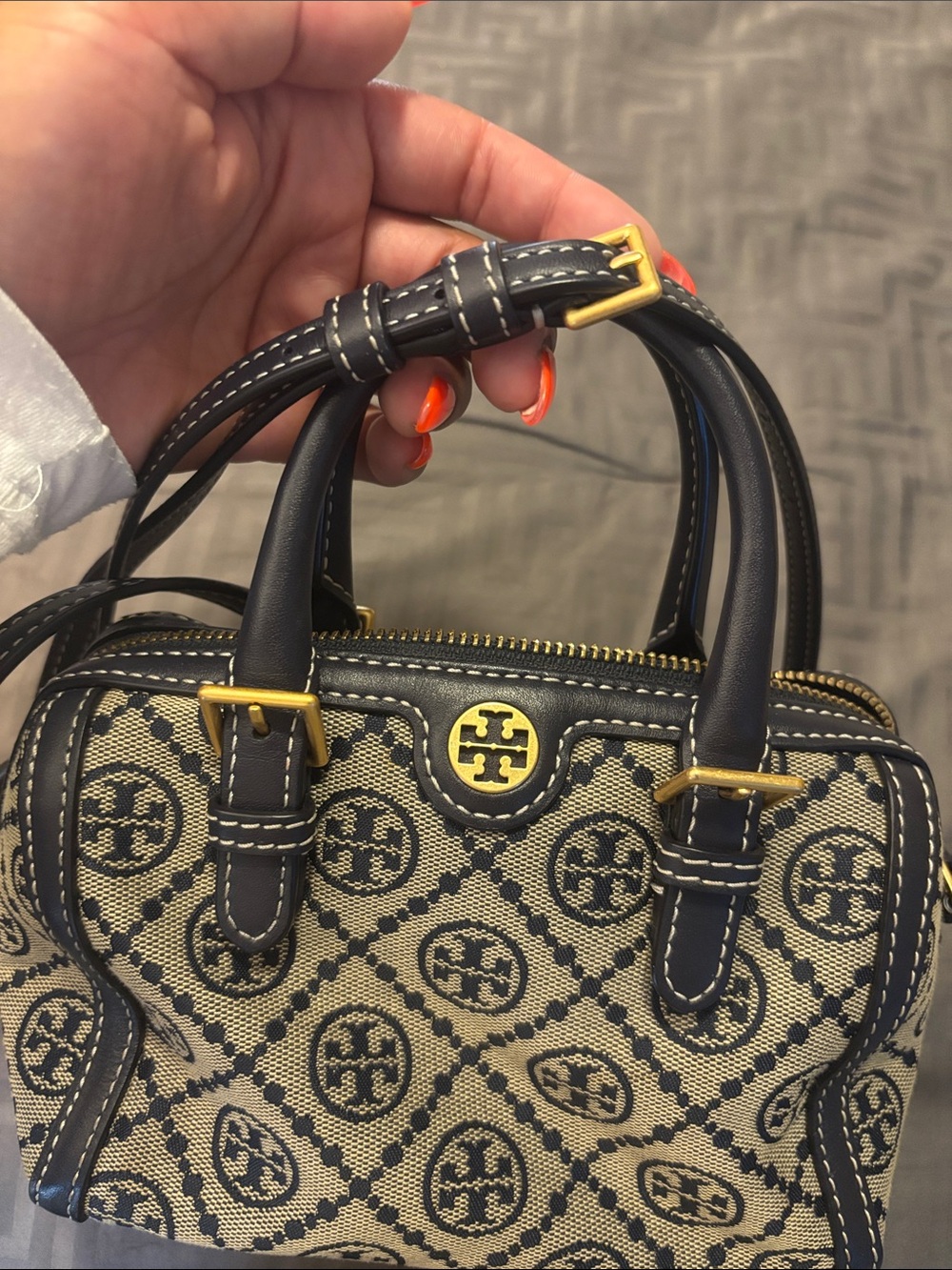 Tory Burch Navy Petite Barrel - Picture 8 of 8